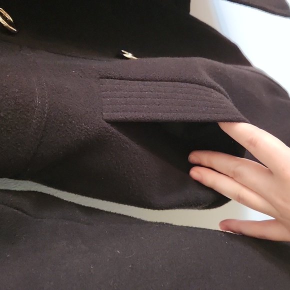 Black Double Breasted Pea Coat - Picture 4 of 7